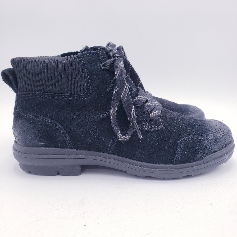 UGG Hapsburg Waterproof‎ Ankle Booties Suede Lace Up Boots Black Size 9